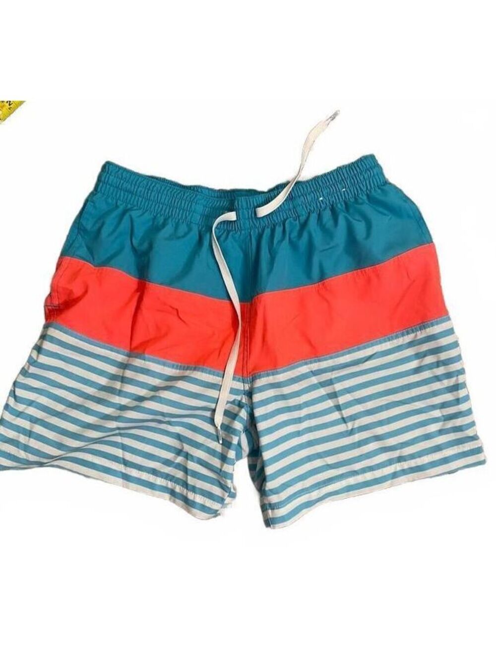 Chubbies striped swim trunks blue coral size large